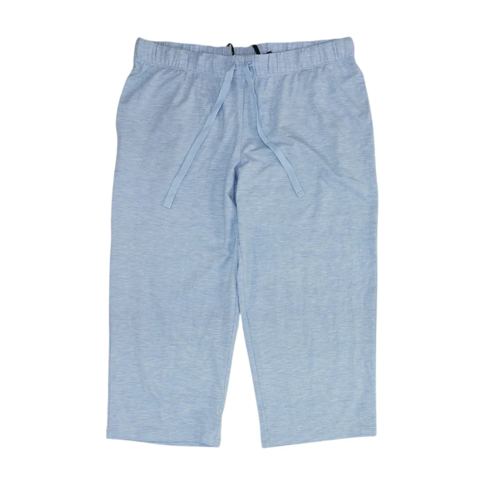 Blue Solid Capris