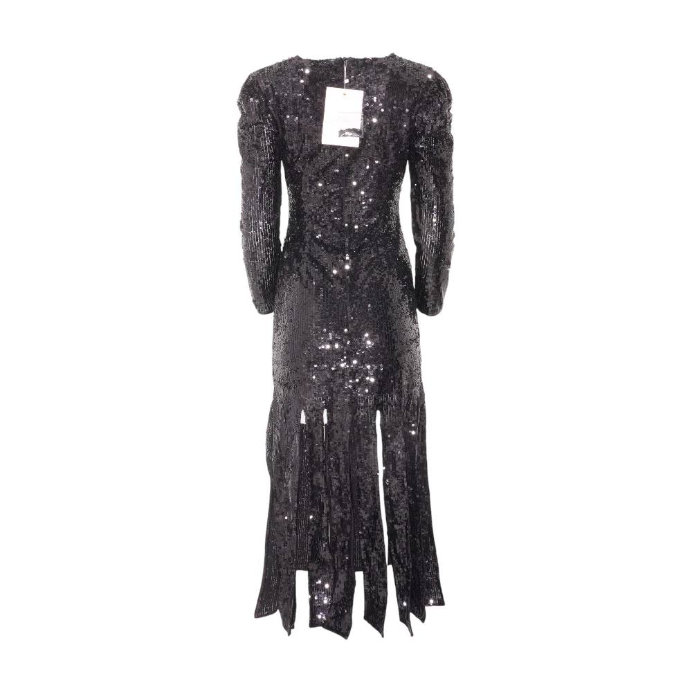 Black Long Sleeve High Neck Carwash Panel Dress - Image 2