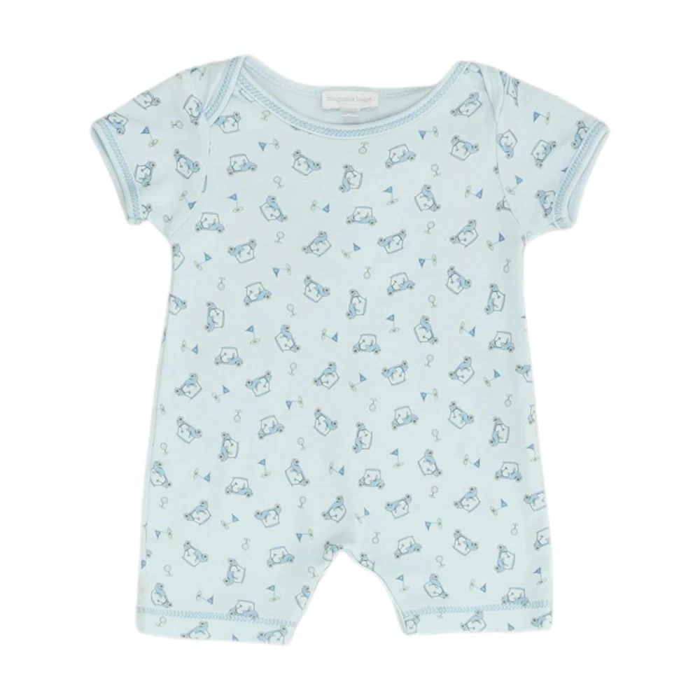 Blue Graphic Short Sleeve One-Piece