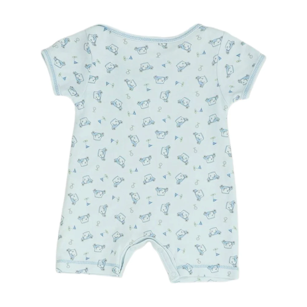 Blue Graphic Short Sleeve One-Piece - Image 2