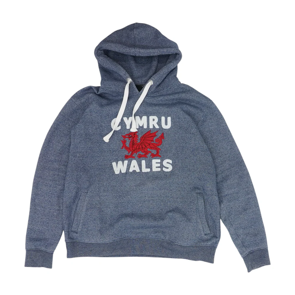 Blue Solid Hoodie Pullover