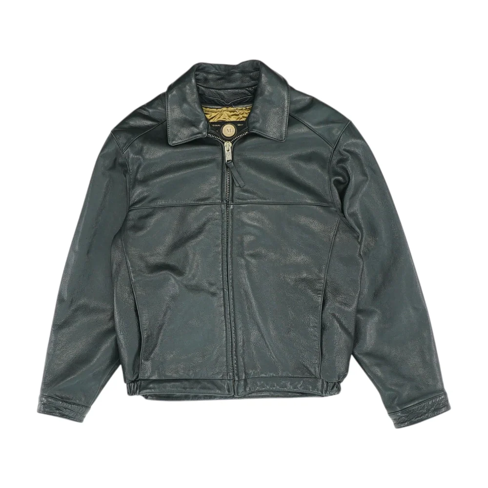 Black Solid Leather Jacket