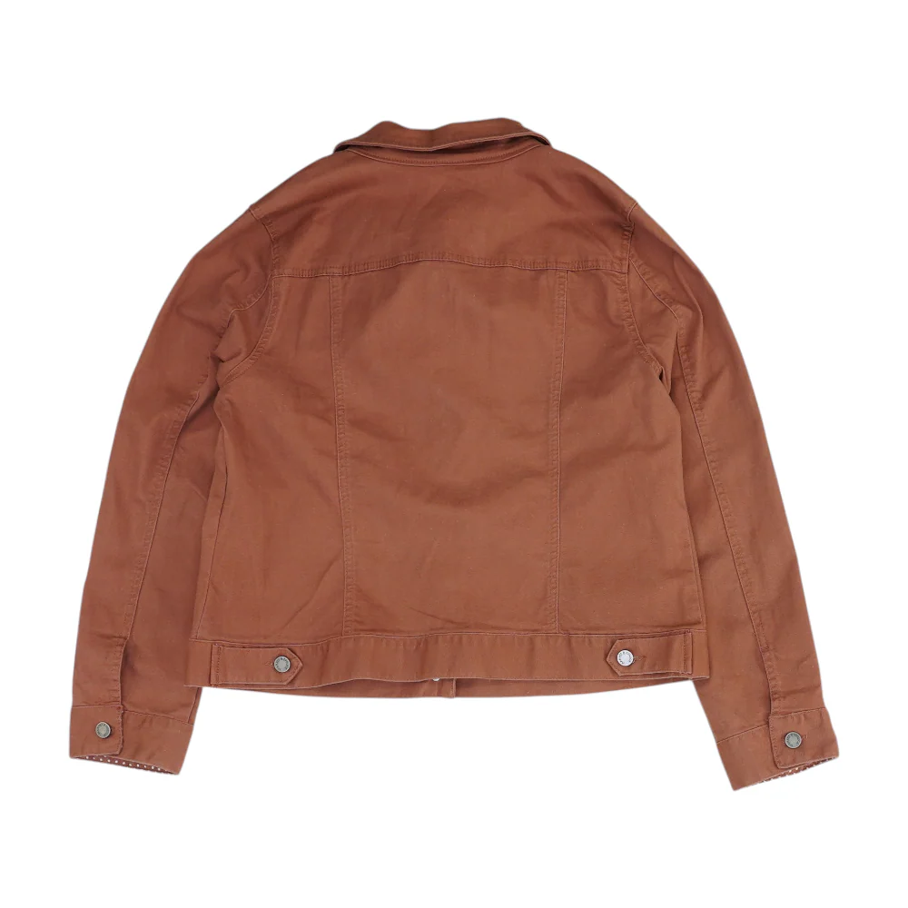 Rust Solid Denim Jacket - Image 2