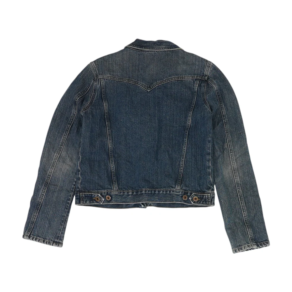 Blue Solid Denim Jacket - Image 2