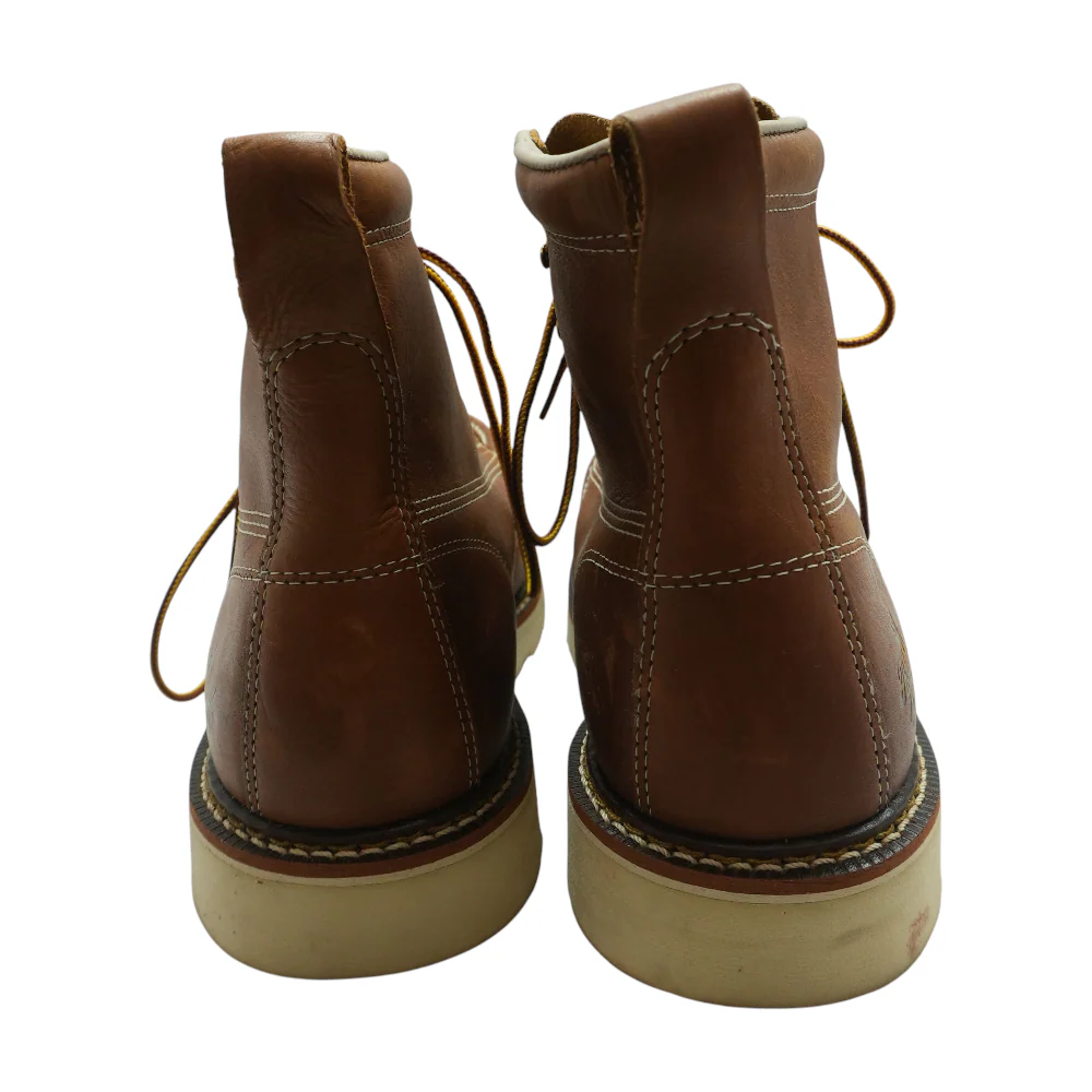 Brown 6" Moc Safety Toe Lace-Up Work Boots - Image 2