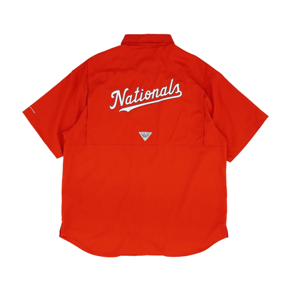 Red Solid Short Sleeve Button Down - Image 2