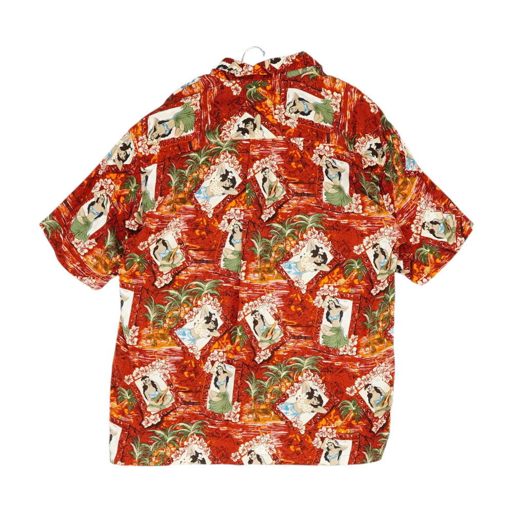 Red Graphic Short Sleeve Button Down - Image 2