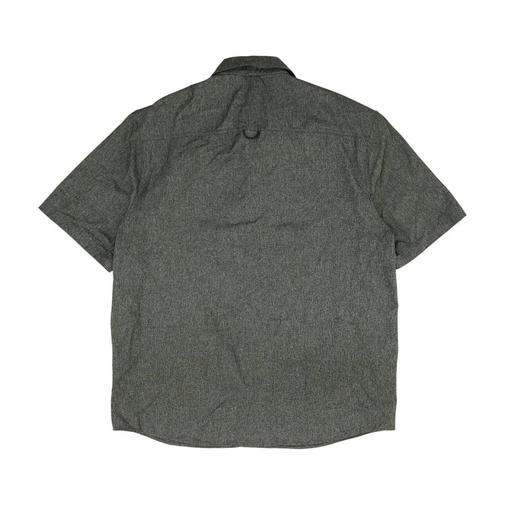 Gray Solid Short Sleeve Button Down - Image 2