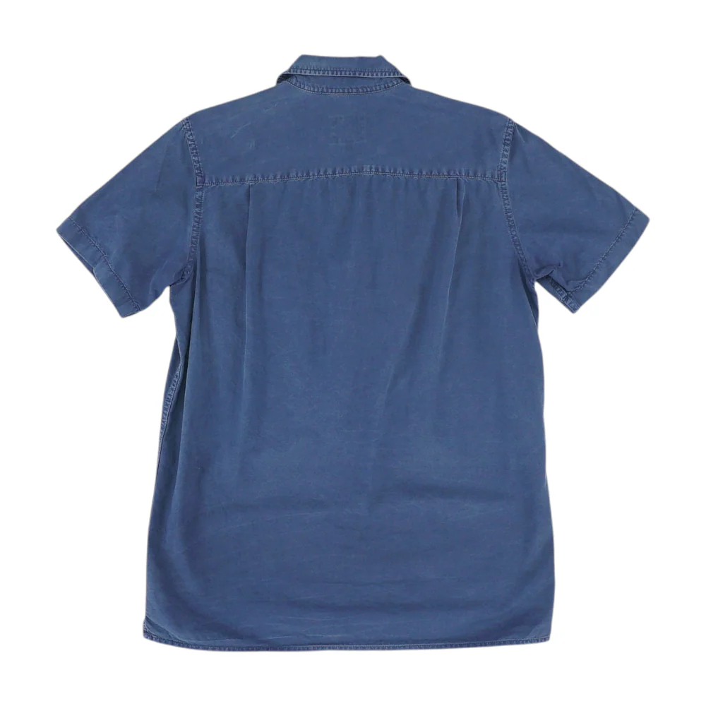Navy Tall Solid Short Sleeve Button Down - Image 2