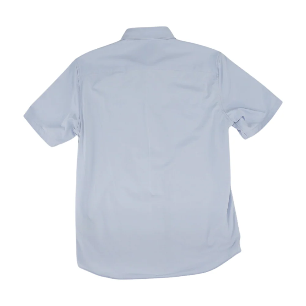 Blue Solid Short Sleeve Button Down - Image 2