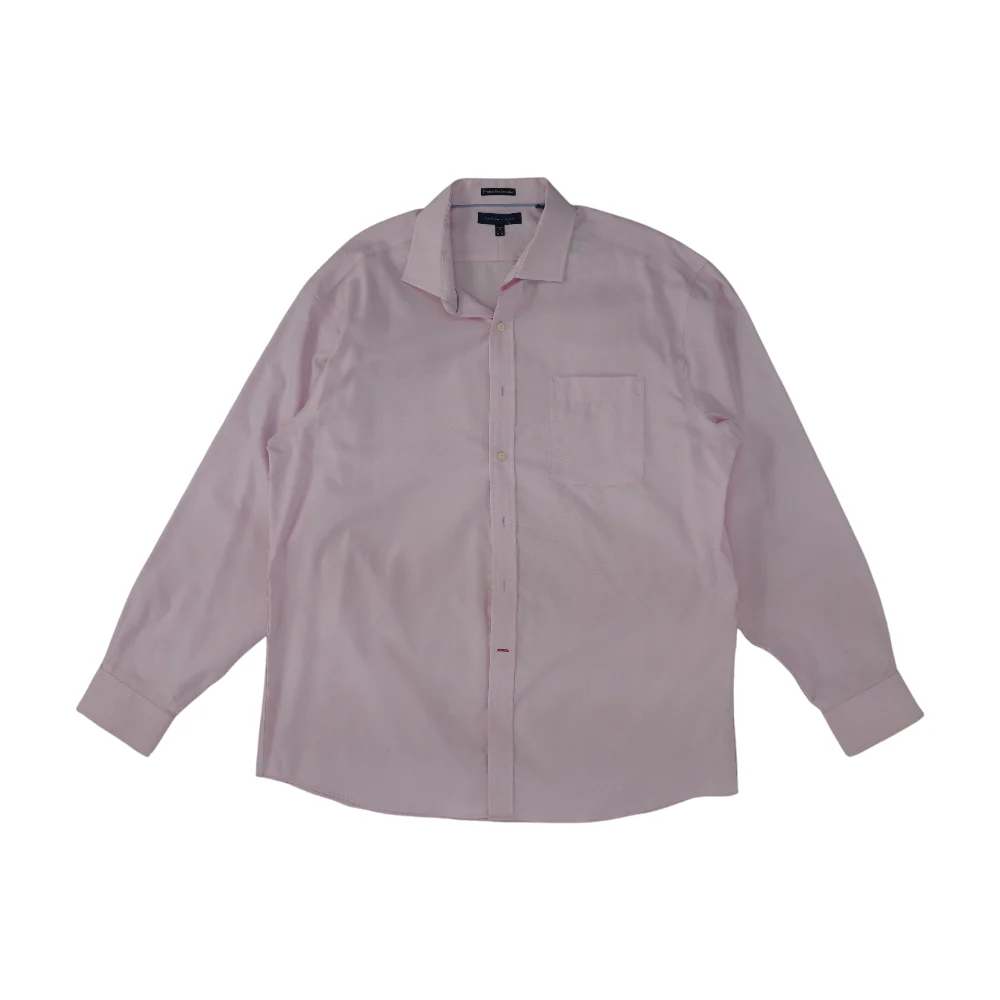 Pink Solid Long Sleeve Button Down