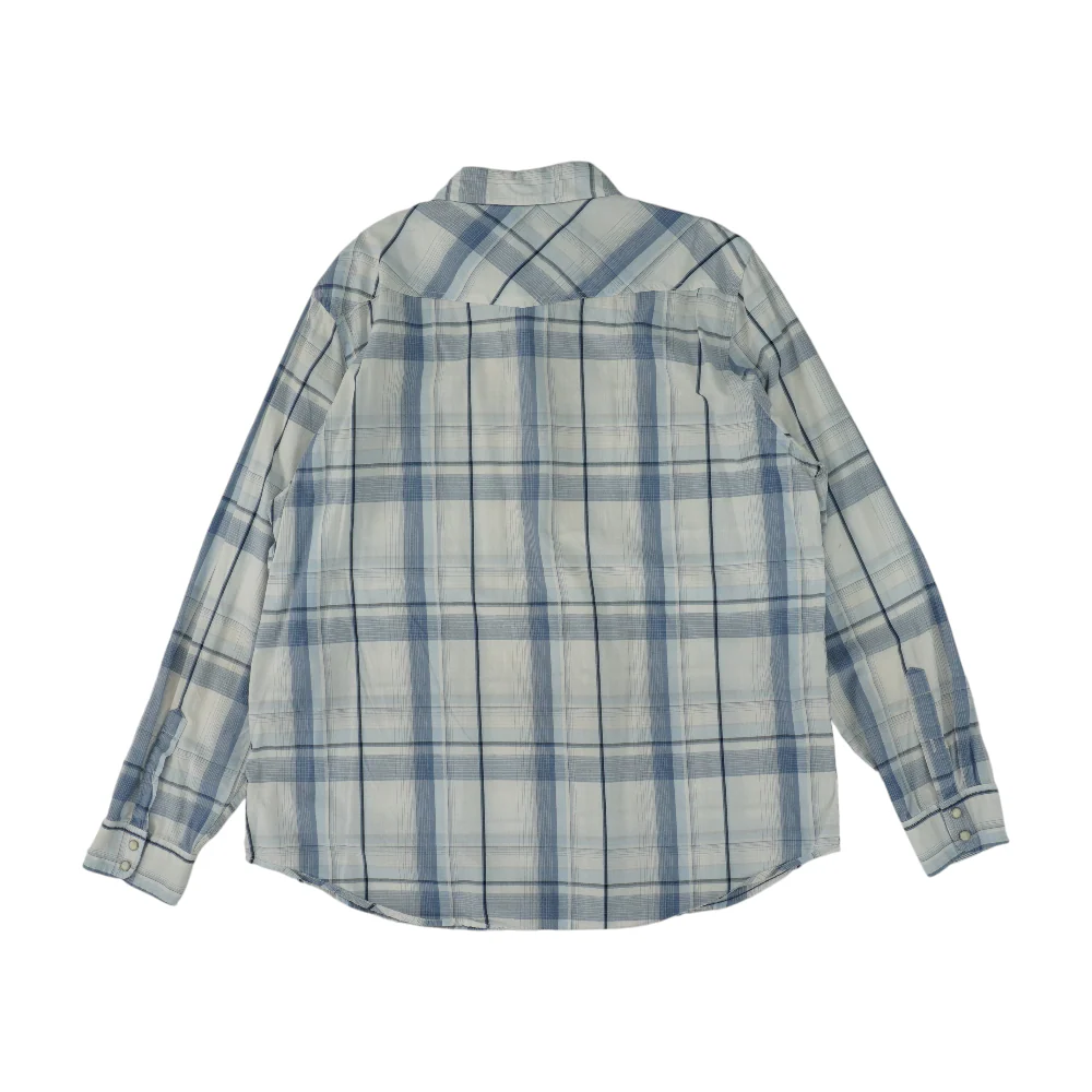 White Plaid Long Sleeve Button Down - Image 2