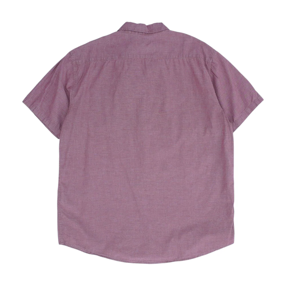 Burgundy Solid Short Sleeve Button Down - Image 2
