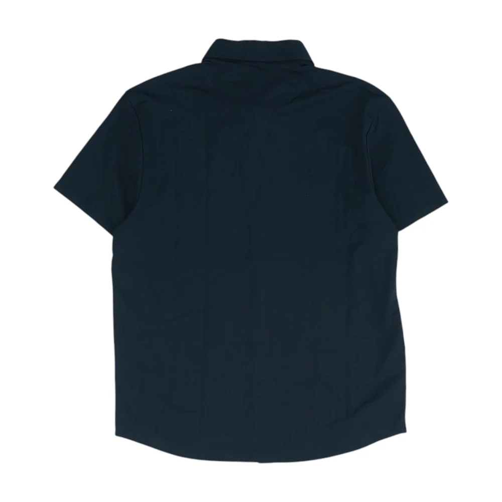 Black Solid Short Sleeve Button Down - Image 2