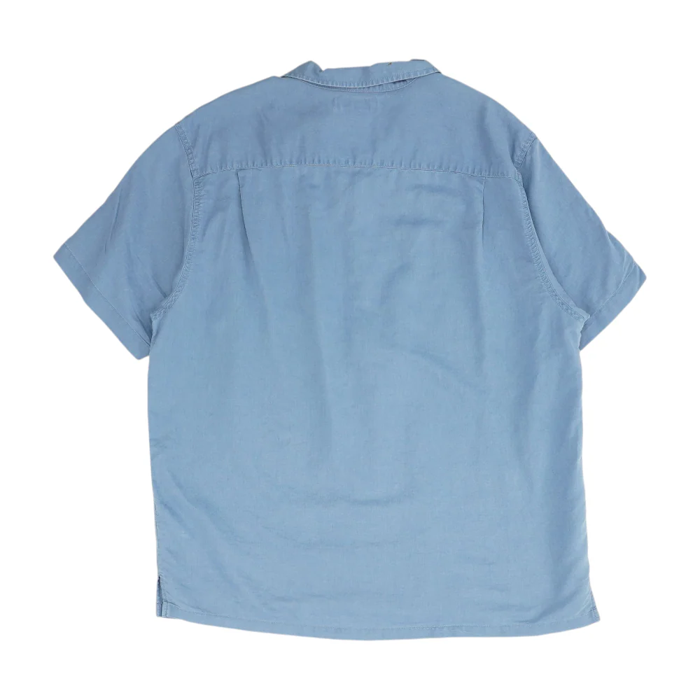 Blue Solid Short Sleeve Button Down - Image 2