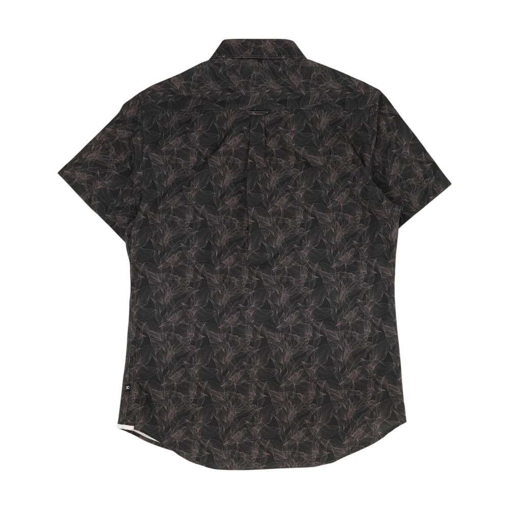 Black Print Short Sleeve Button Down - Image 2