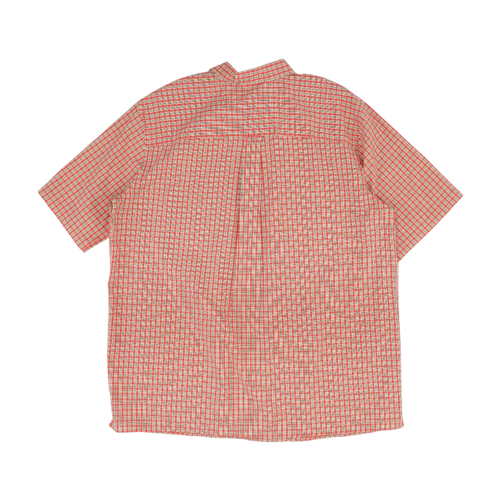 Red Tall Plaid Short Sleeve Button Down - Image 2