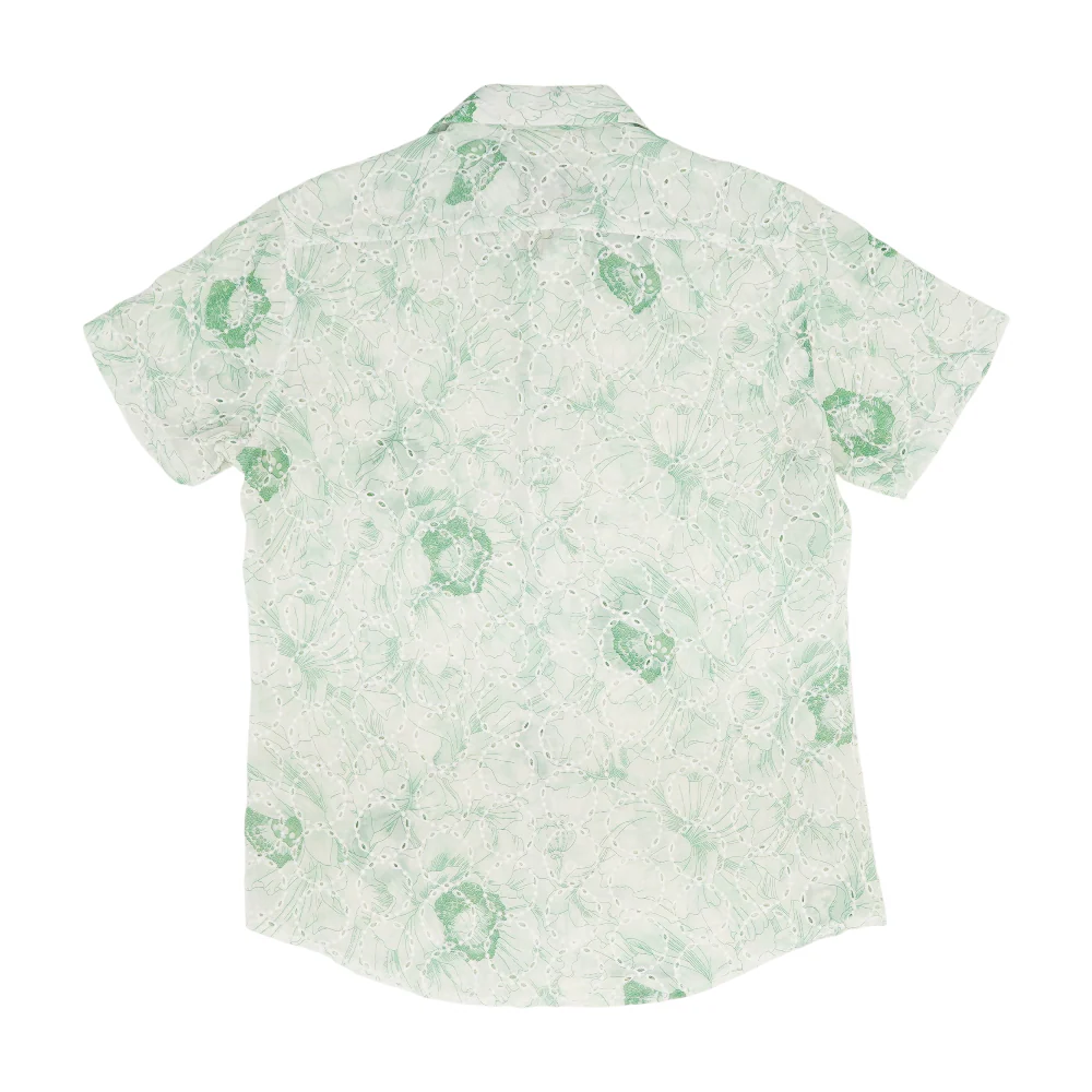 Green Floral Short Sleeve Button Down - Image 2