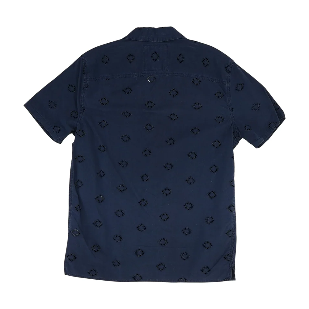 Navy Solid Short Sleeve Button Down - Image 2