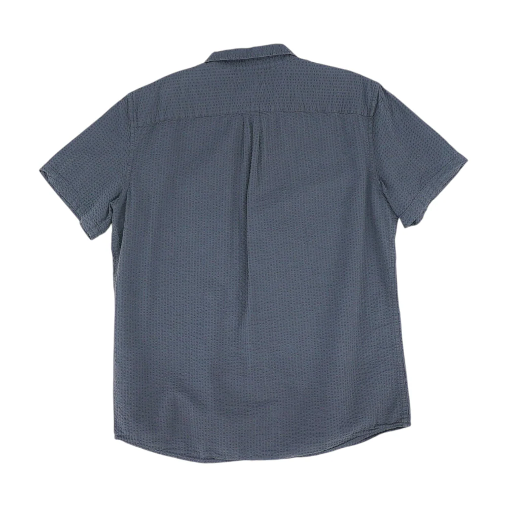 Gray Solid Short Sleeve Button Down - Image 2