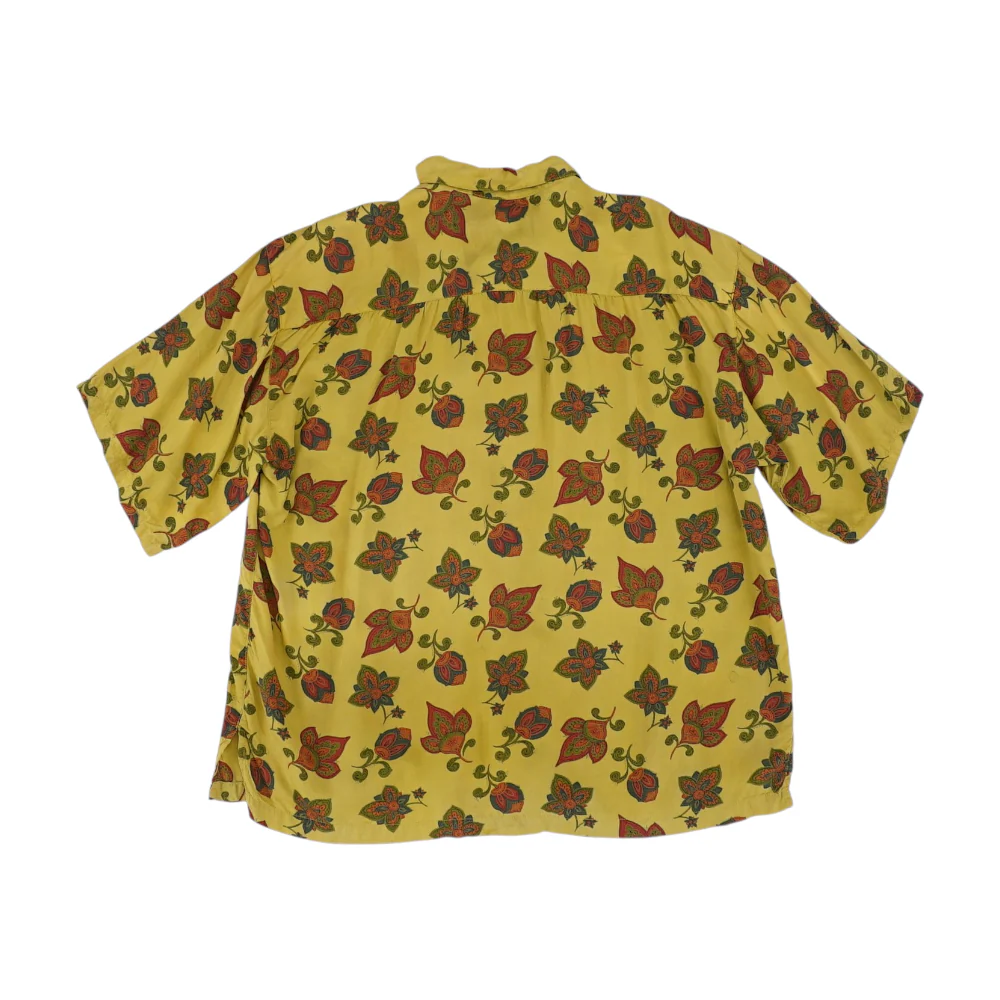 Mustard Floral Short Sleeve Button Down - Image 2