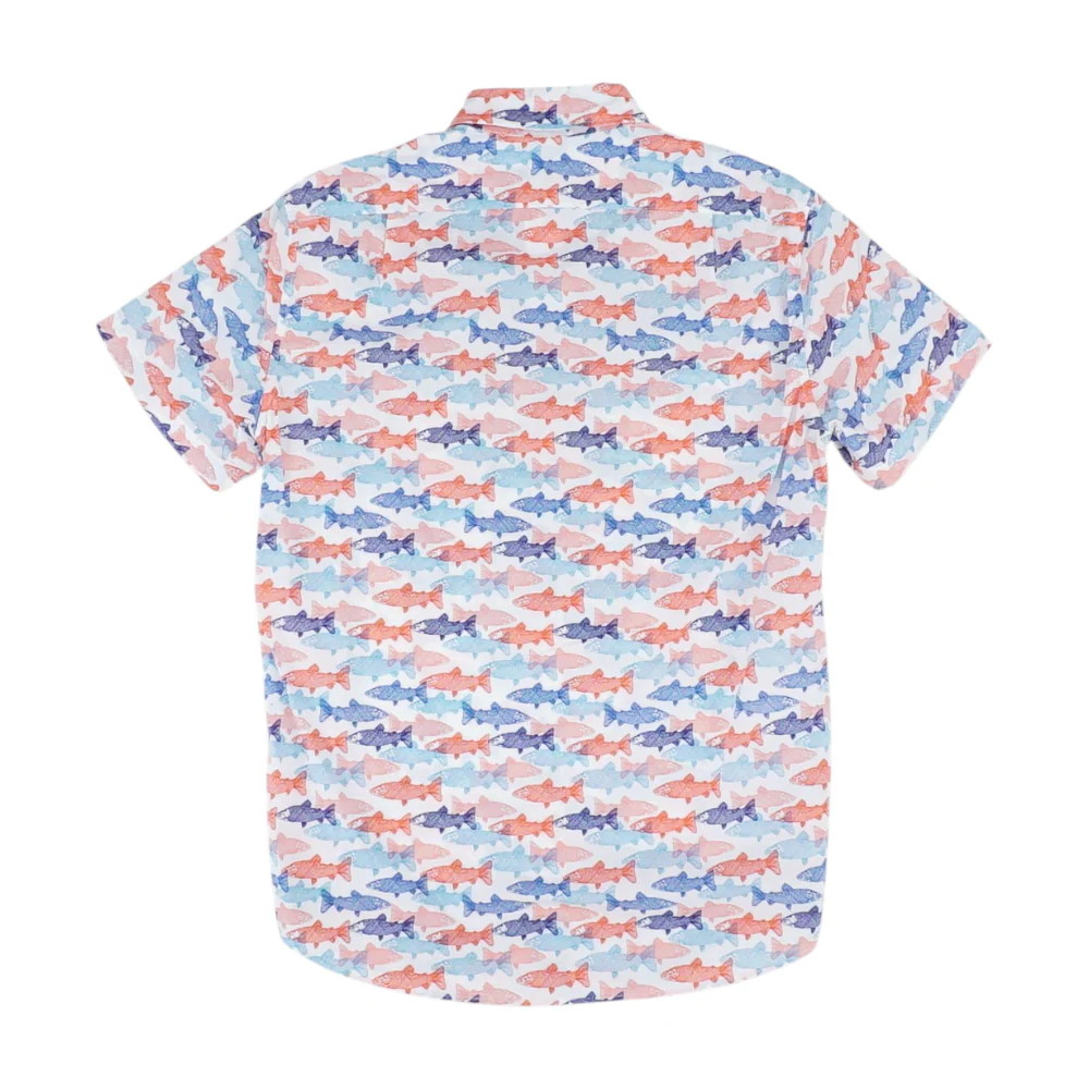 White Graphic Short Sleeve Button Down - Image 2