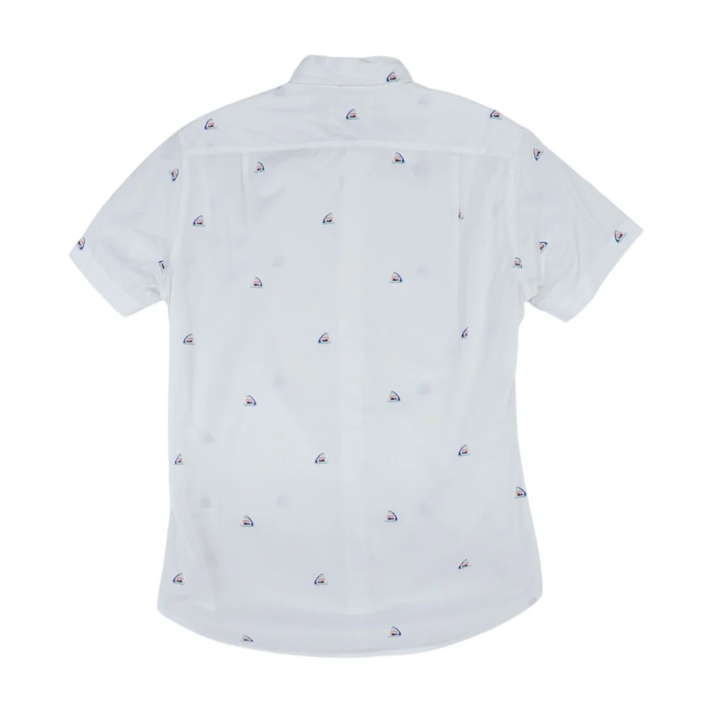 White Graphic Short Sleeve Button Down - Image 2