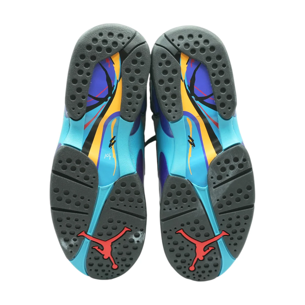 Jordan 8 Retro Aqua Mid-Top Athletic Shoes - Image 3