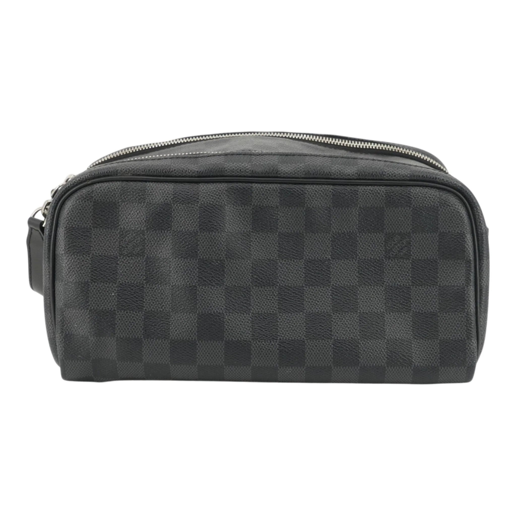 Dopp Kit Toilet Pouch in Damier Graphite Canvas