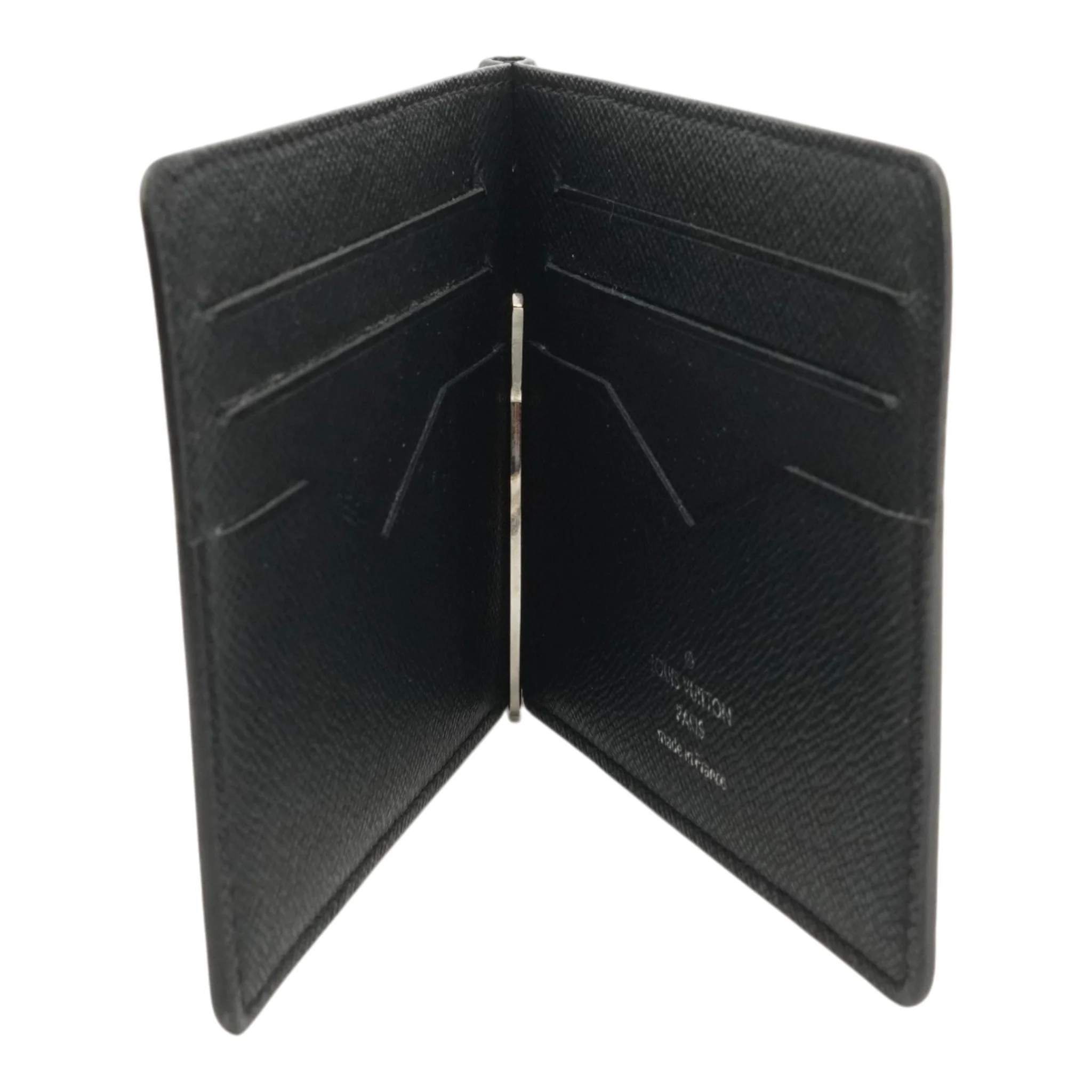 Portefeuille Pince Wallet in Black Taiga Leather - Image 3