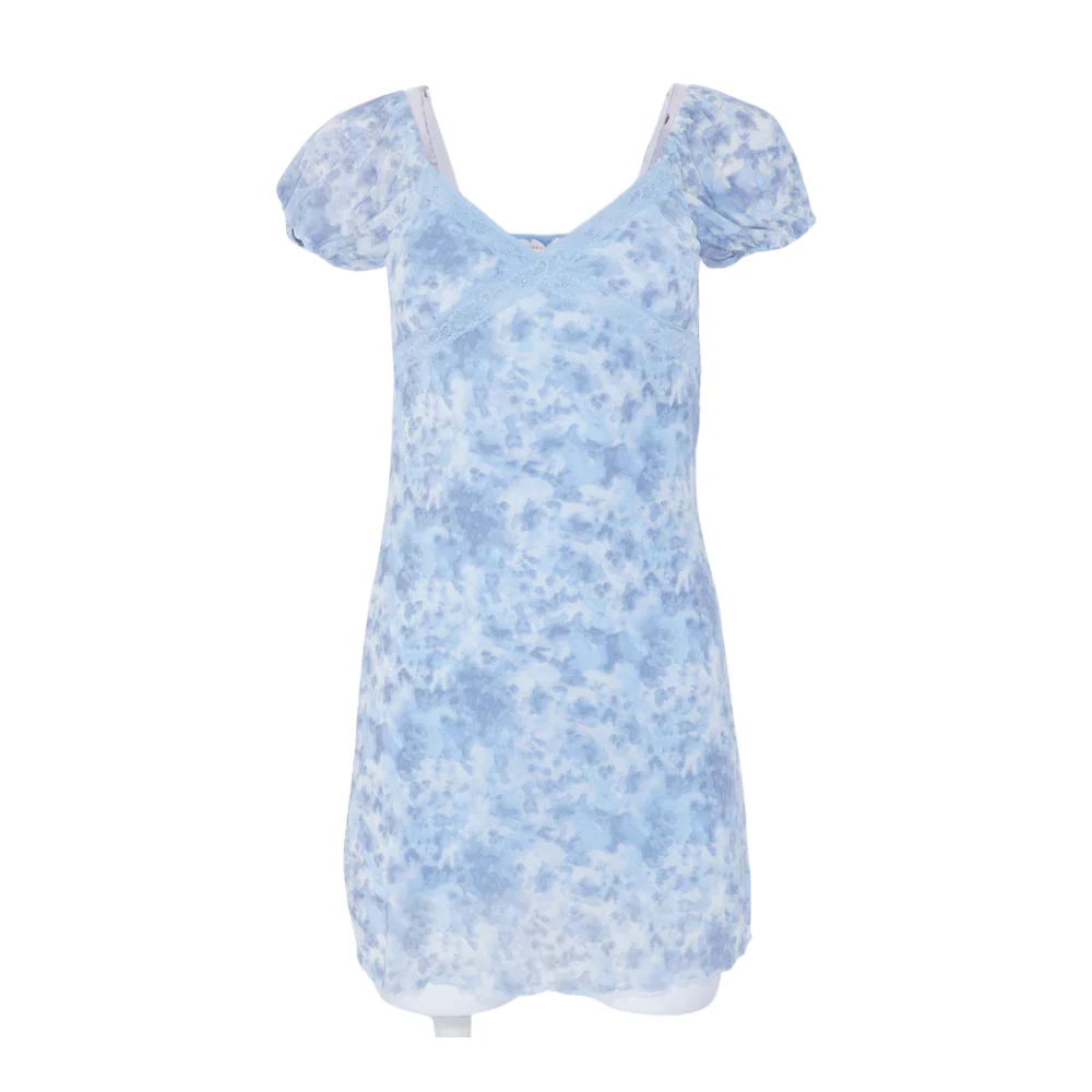 Blue Print Mini Dress
