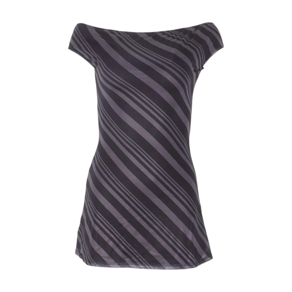 Black Striped Mini Dress