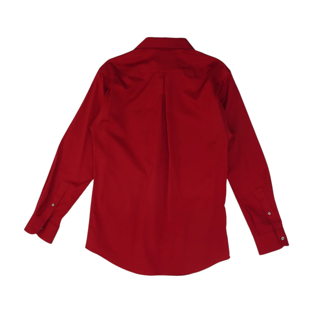 Red Solid Long Sleeve Button Down - Image 2