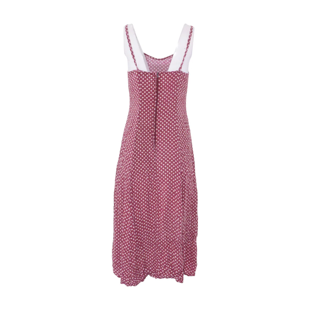 Burgundy Floral Midi Dress - Image 2