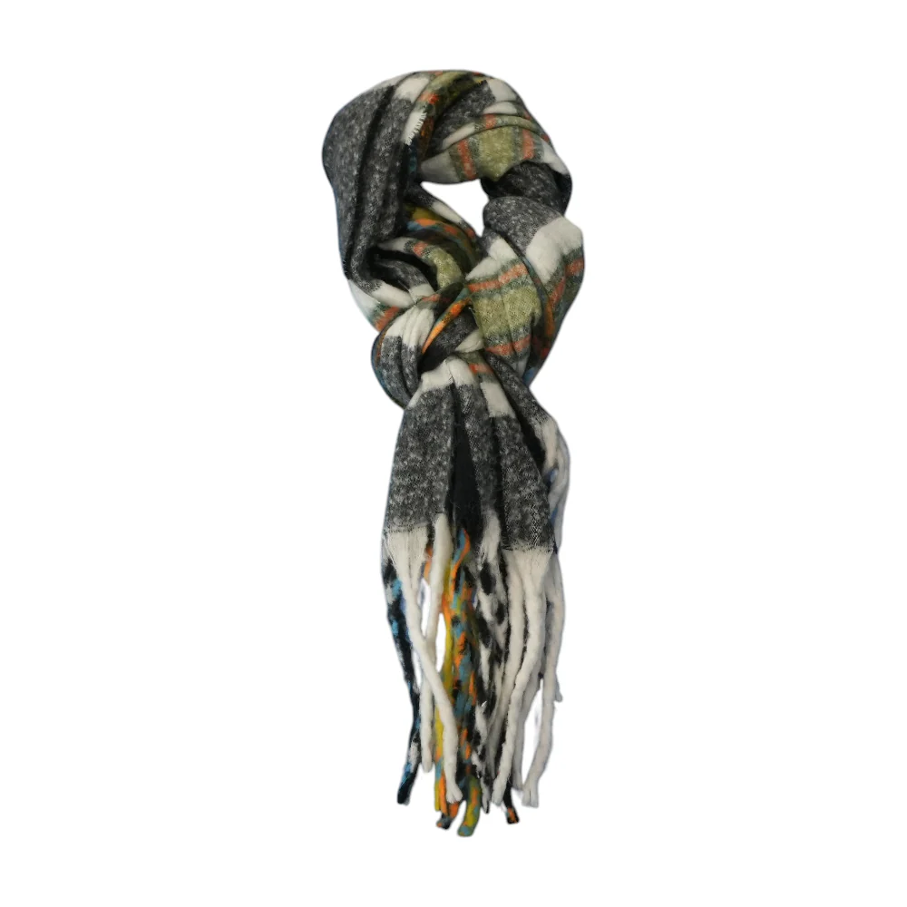 Multi Plaid Viscose Scarf