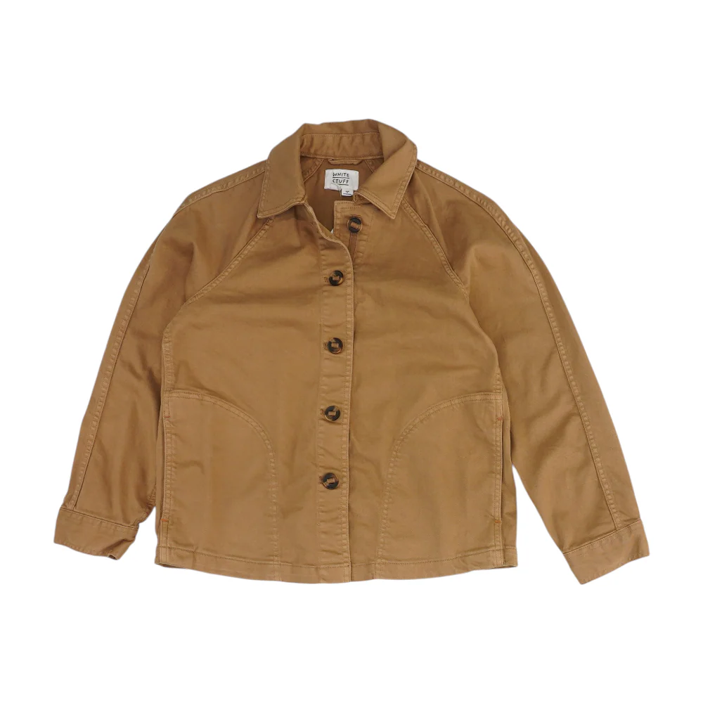 Brown Solid Denim Jacket