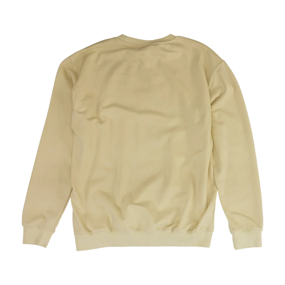 Beige Solid Sweatshirt Pullover - Image 2