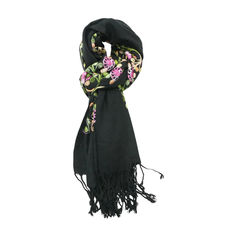 Black Floral Scarf - Image 2
