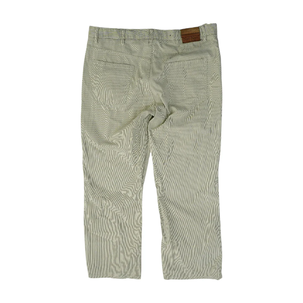 Beige Striped Regular Pants - Image 2