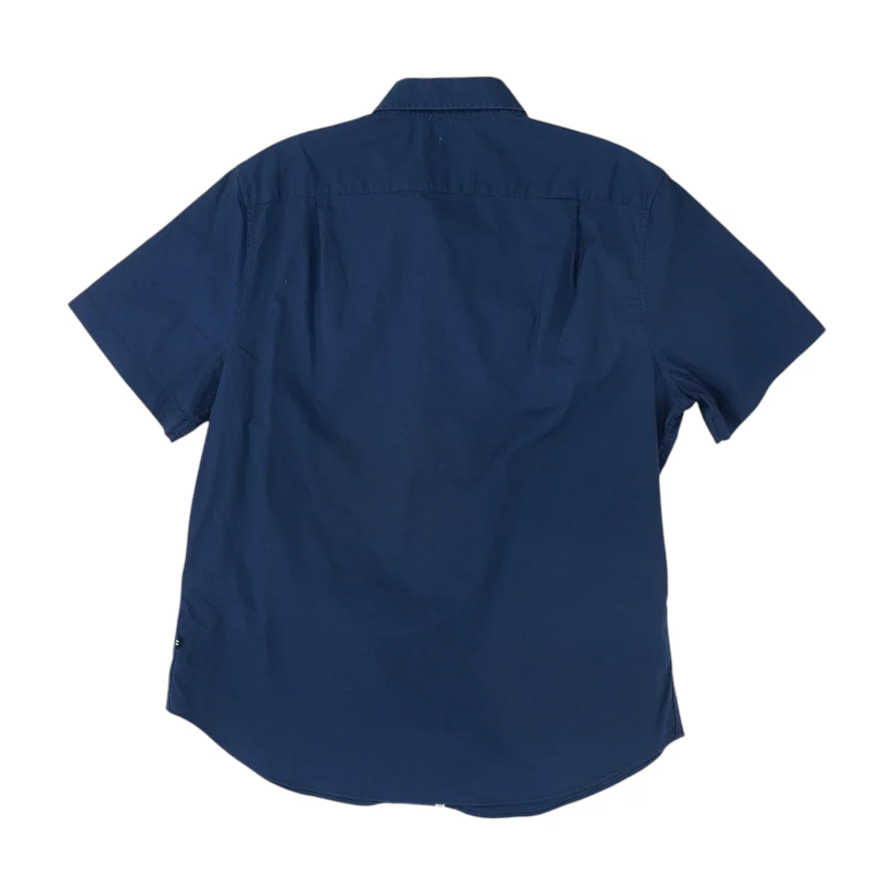 Navy Solid Short Sleeve Button Down - Image 2