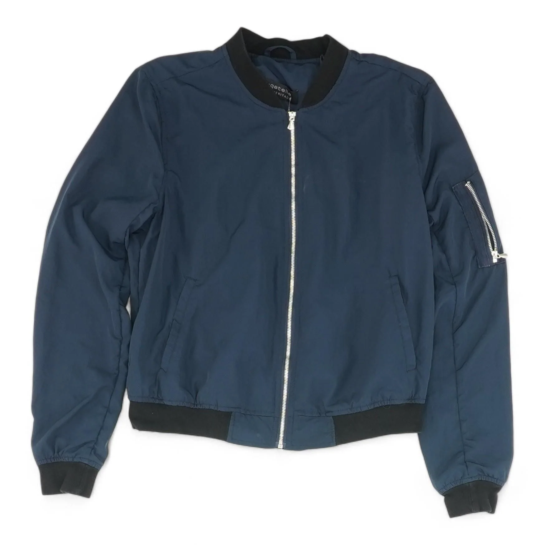 Navy Solid Bomber Jacket