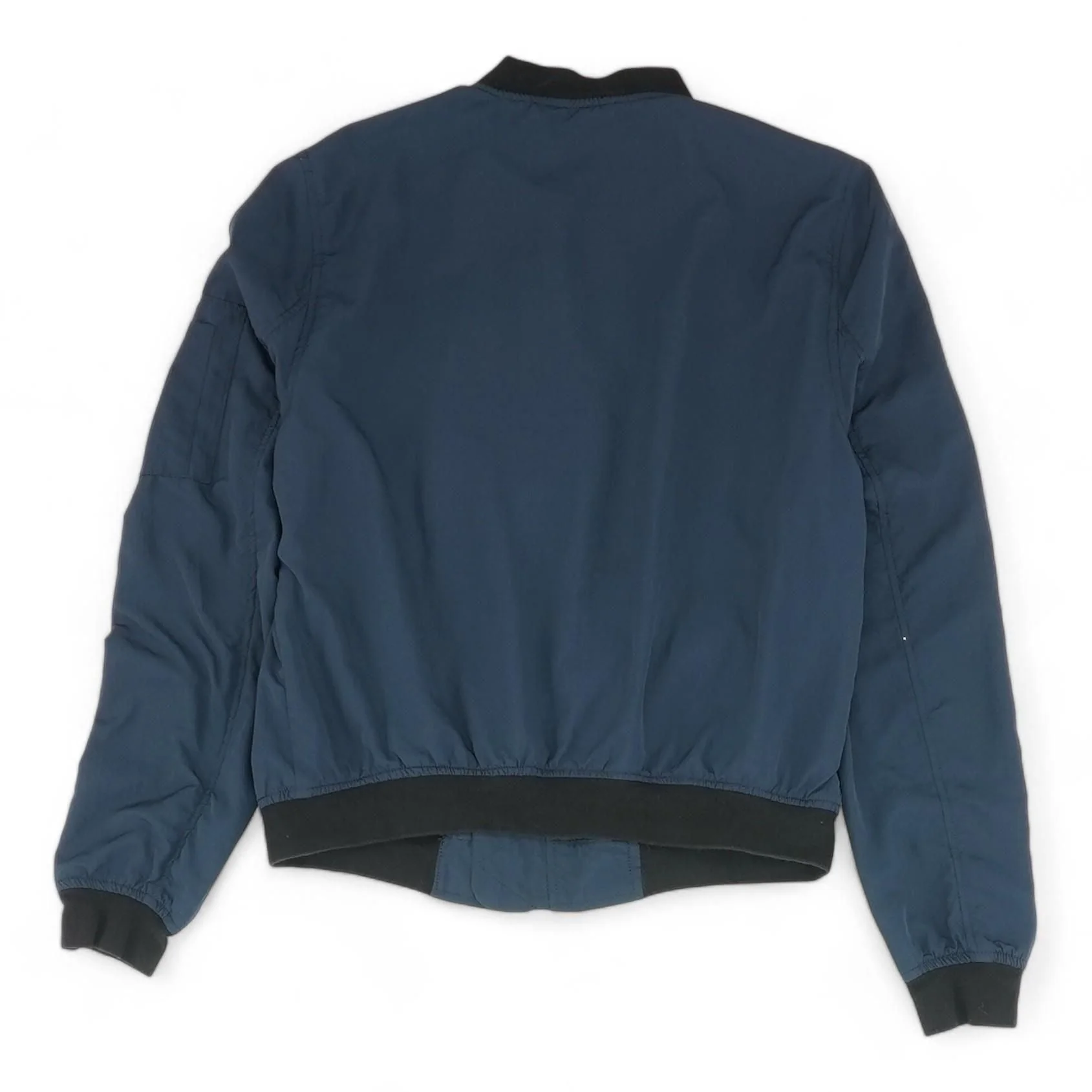 Navy Solid Bomber Jacket - Image 2
