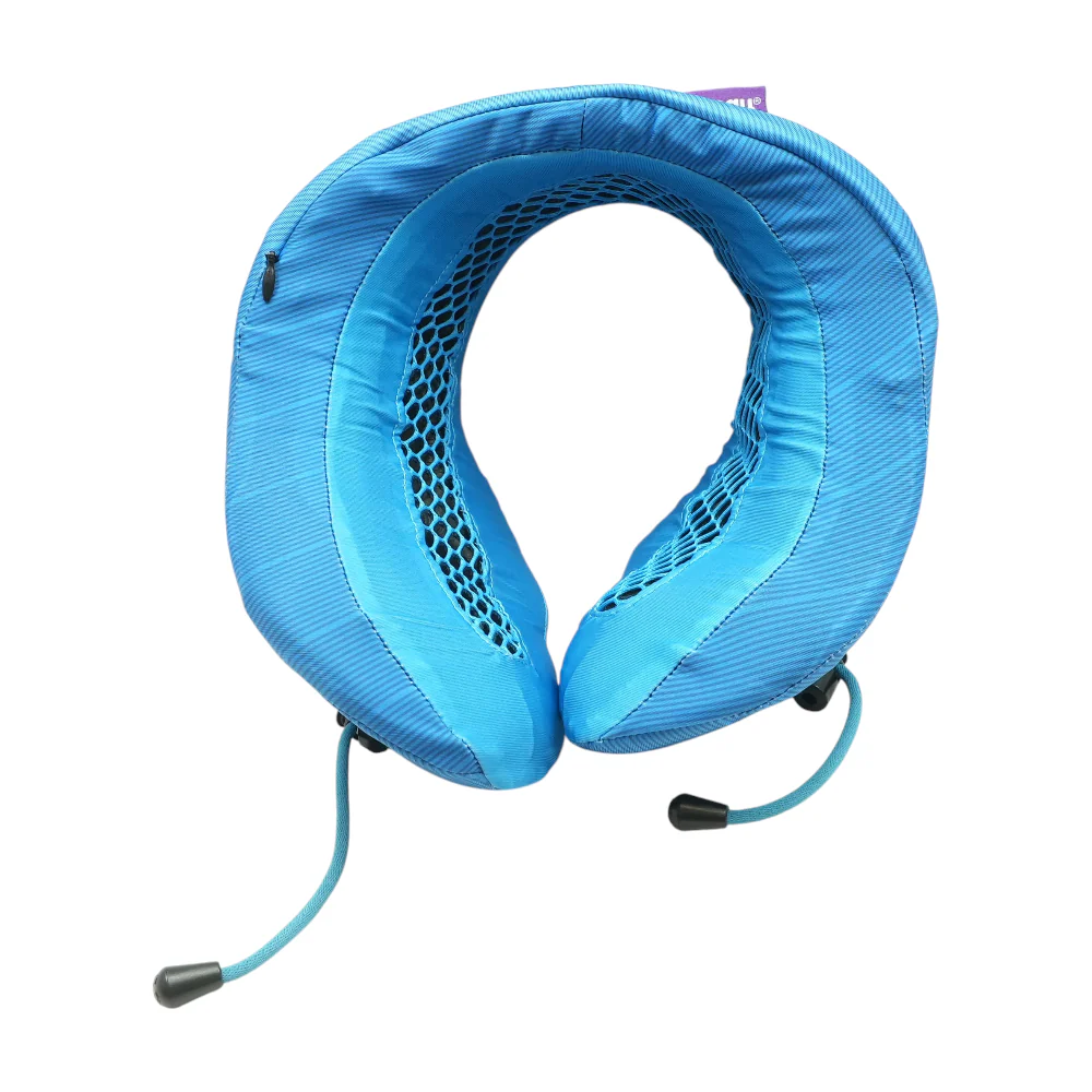 Blue Neck Pillow with Bag