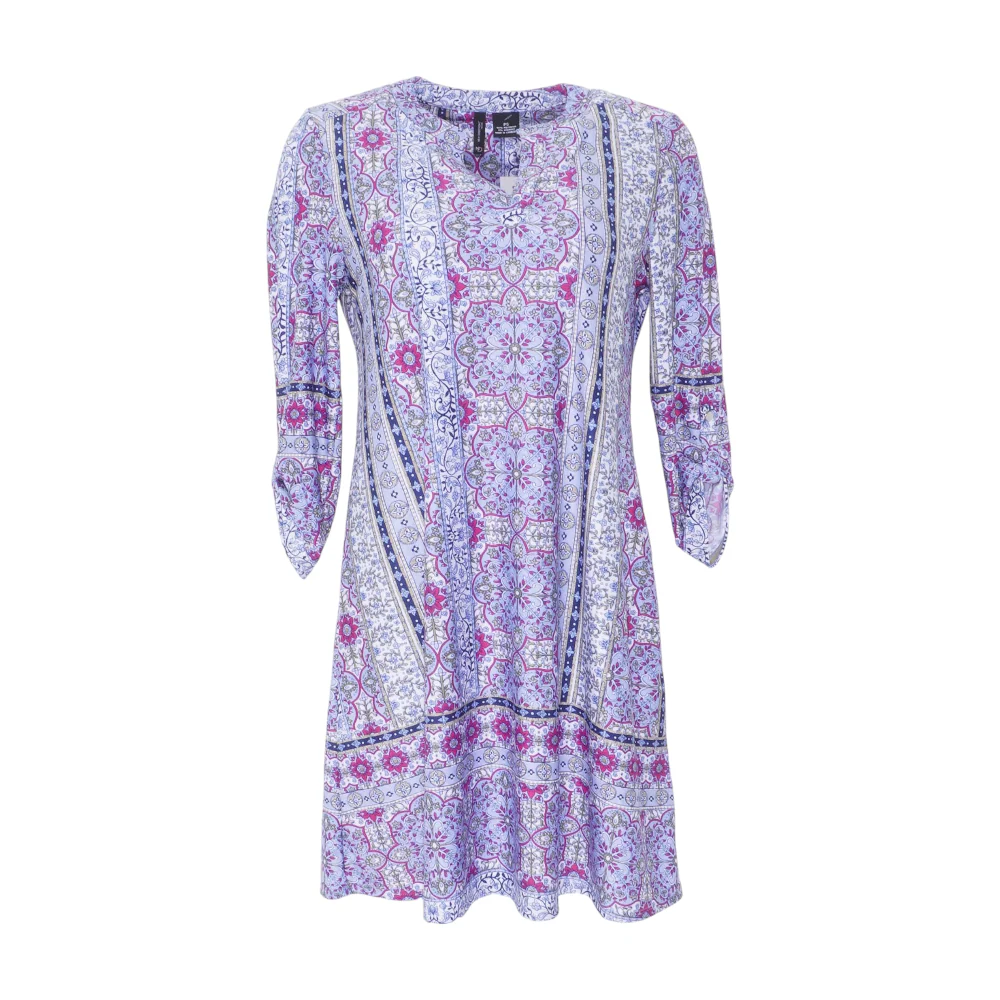 Blue Petite Print Mini Dress
