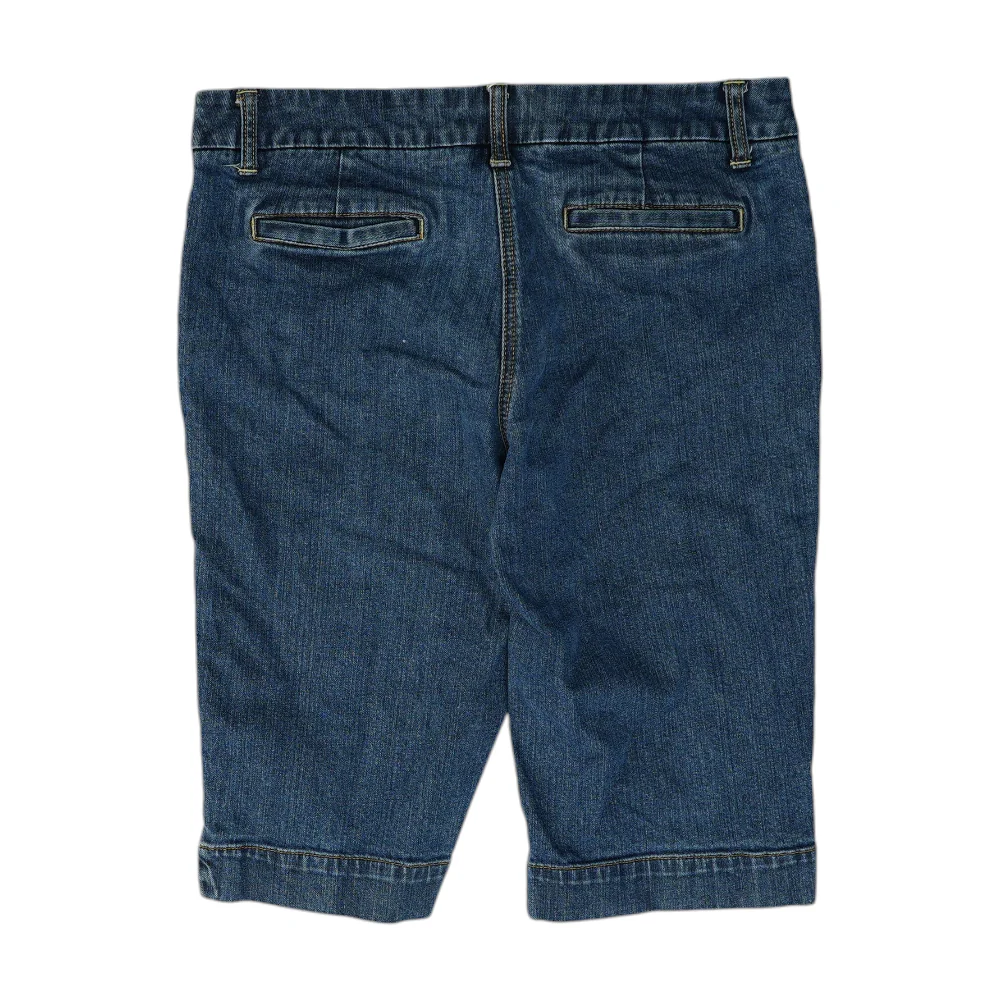 Blue Solid Denim Capris - Image 2