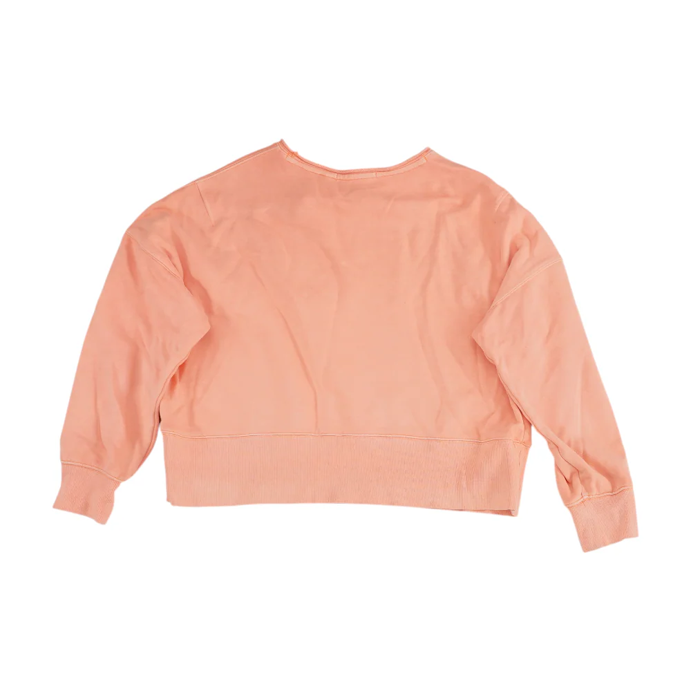 Neon Orange Solid Sweatshirt Pullover - Image 2