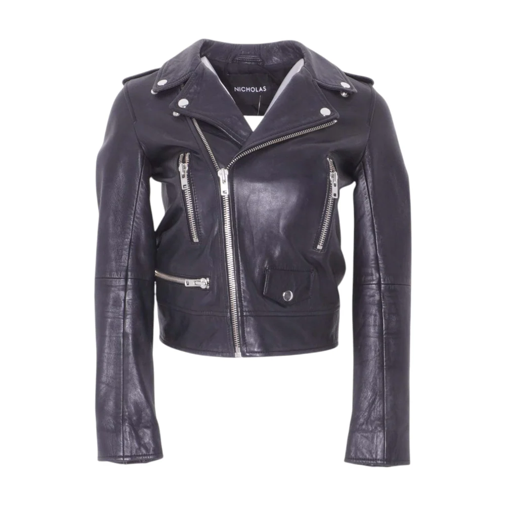 Black Solid Leather Jacket