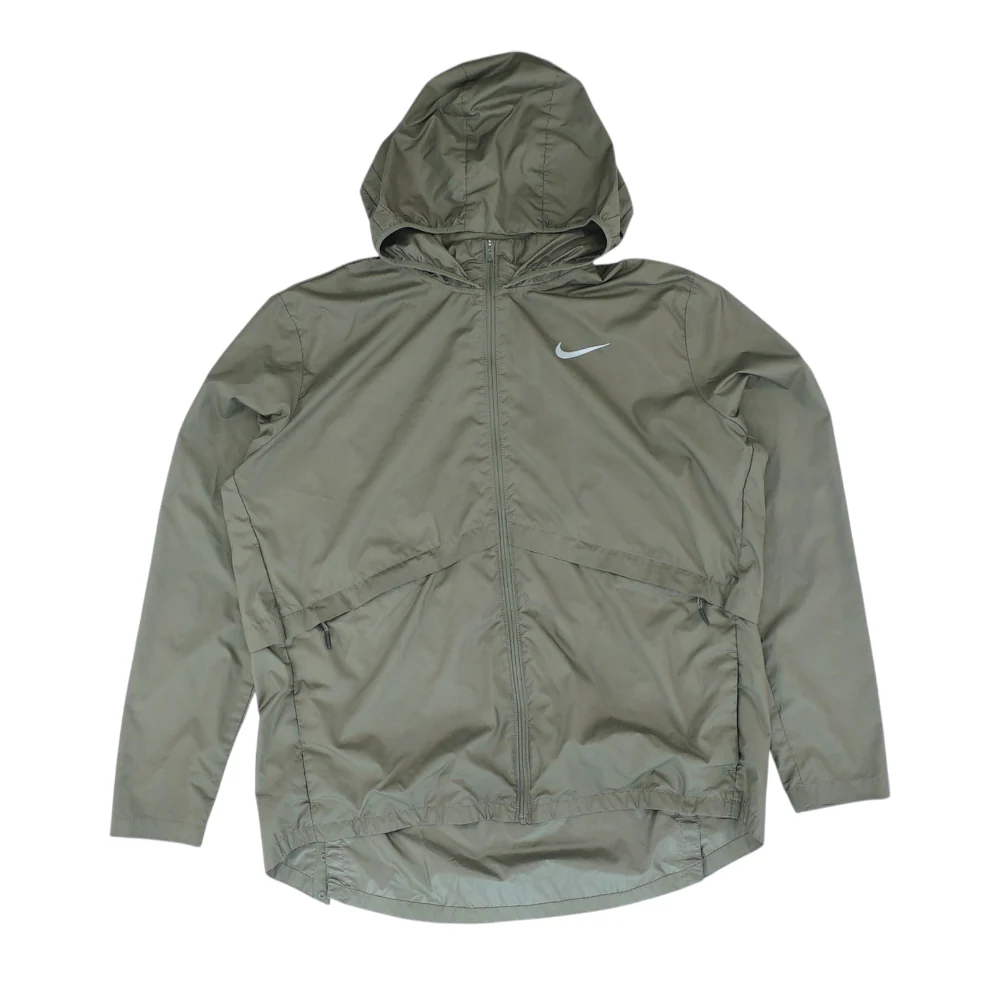 Green Solid Rain Jacket