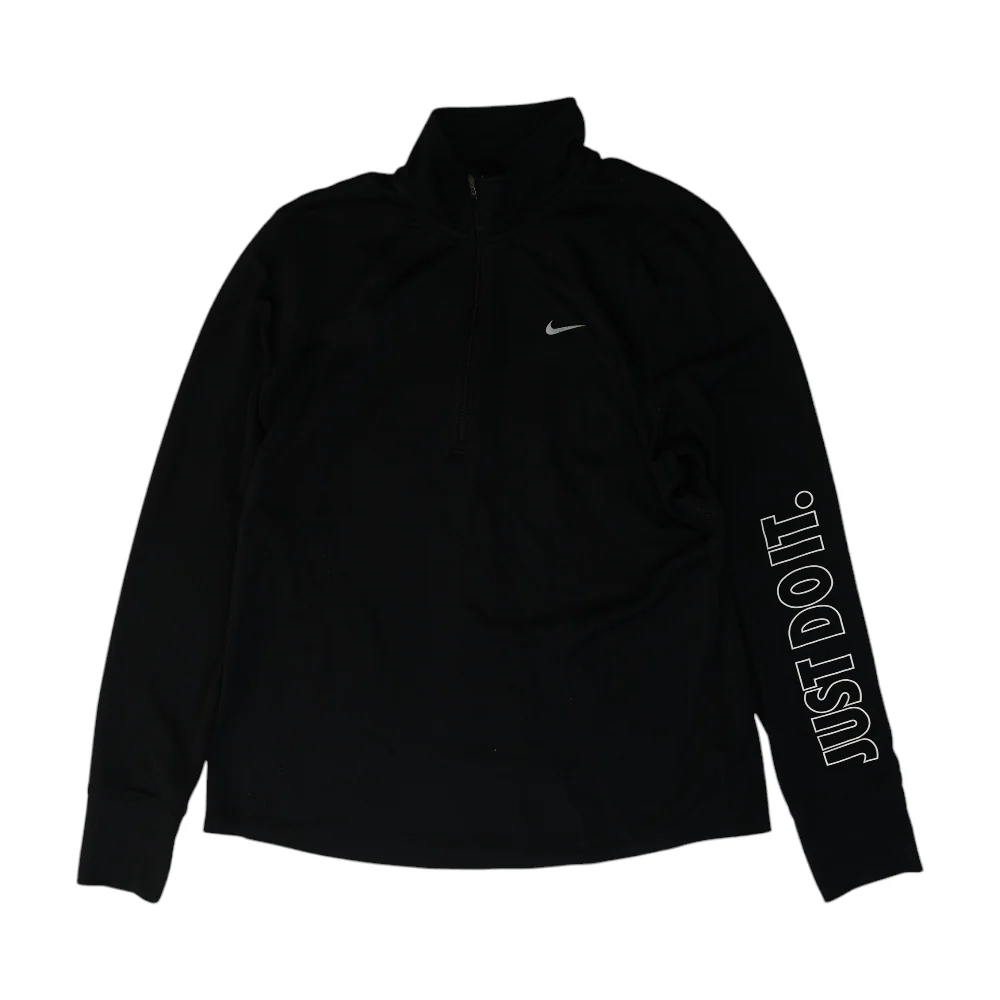 Black Solid 1/4 Zip Pullover