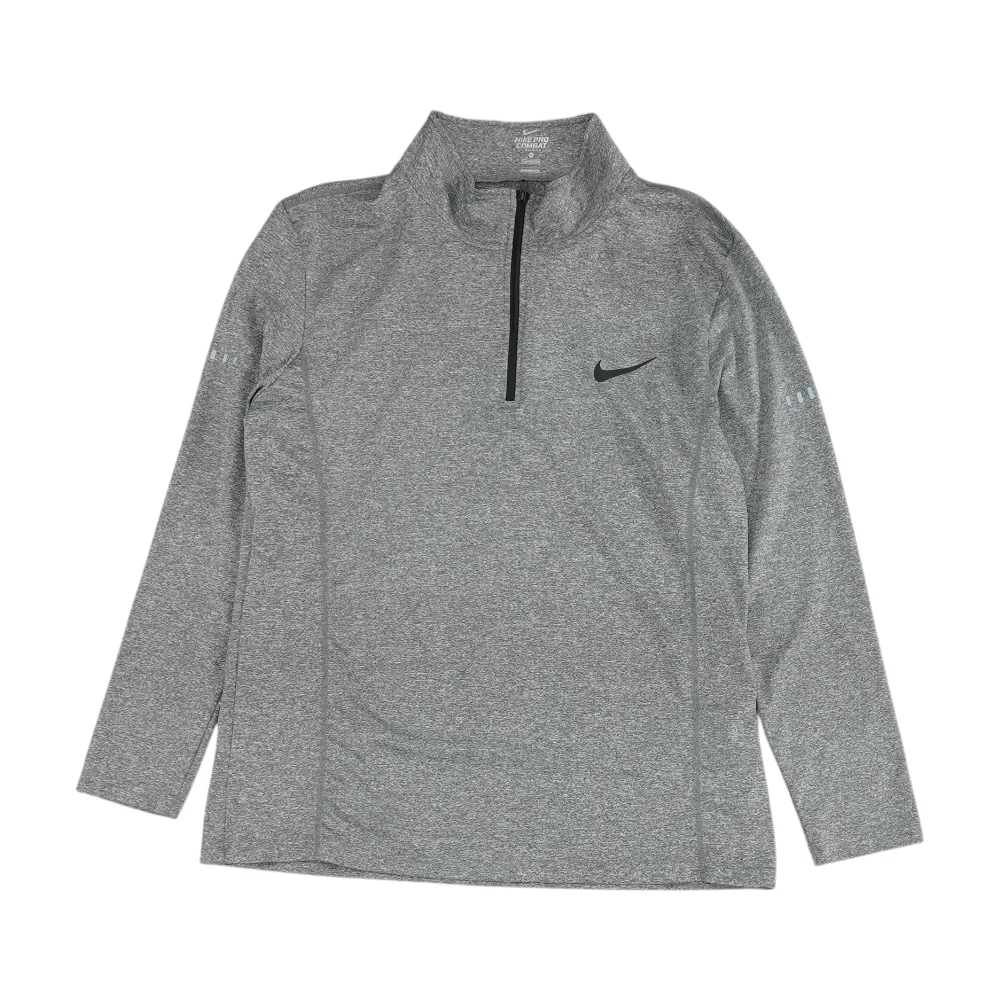 Gray Solid 1/4 Zip Pullover